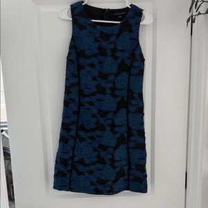 Ann Taylor Black and Blue Floral Mini Dress